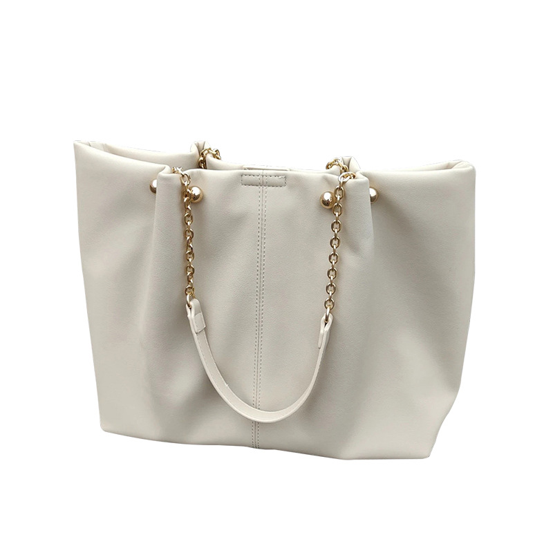 Large capacity high-end handbag for women, casual and versatile lazy style tote bag niche texture shoulder bag
